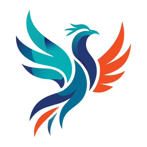 Abstract phoenix logo converted from PNG to a clean vector with smooth gradients