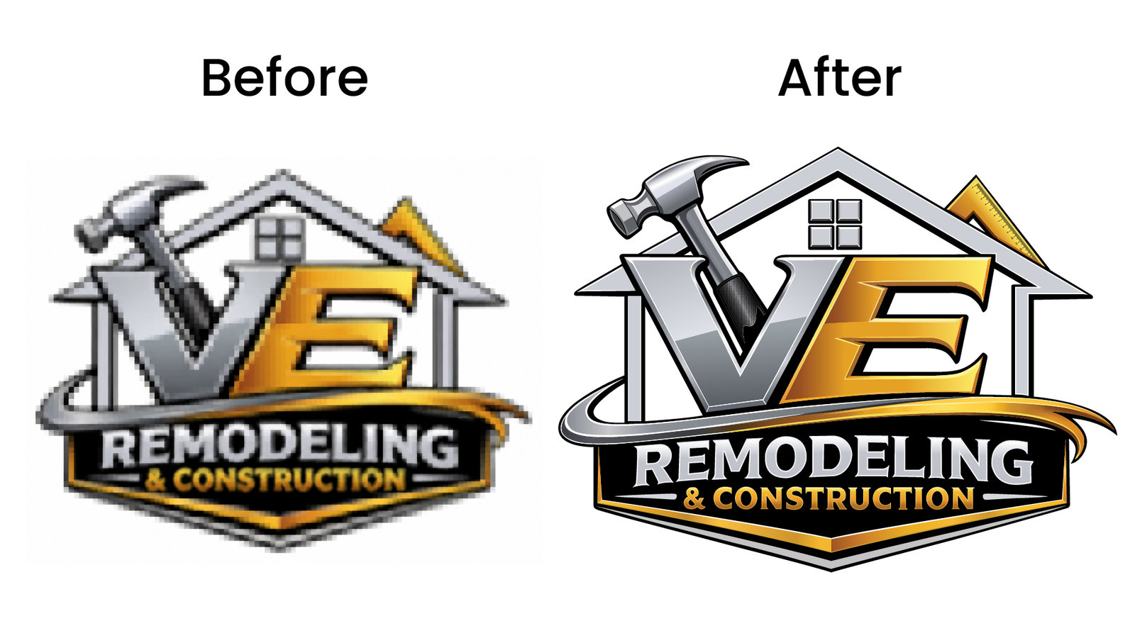 Before and after auto trace versus manual vector tracing comparison