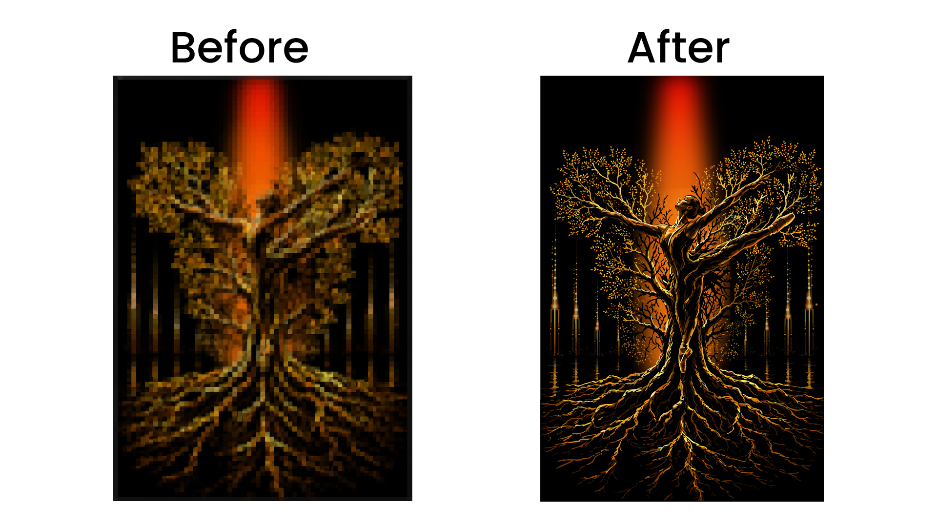 Golden Tree logo vector tracing