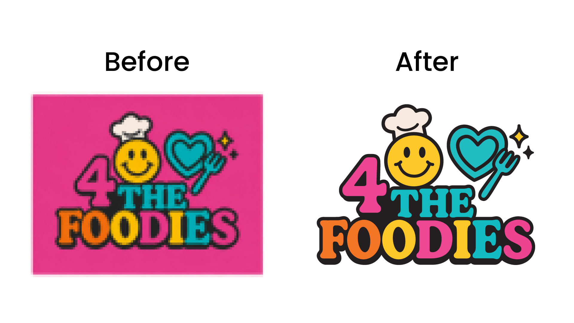 The Foodies logo vector tracing