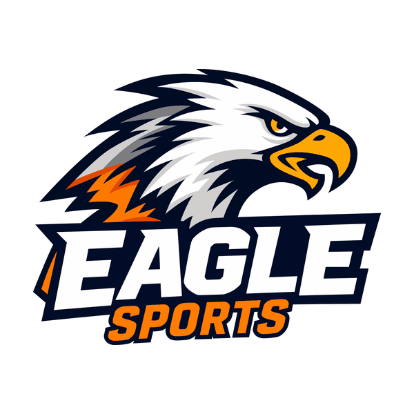 Clean production-ready vector Eagle Sports mascot logo redrawn in Adobe Illustrator