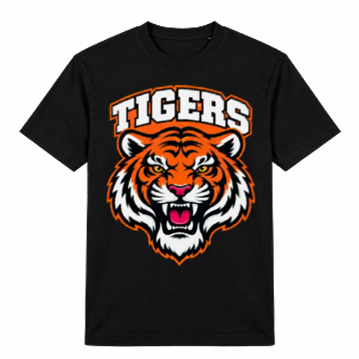 Low-resolution artwork on a T-shirt mockup