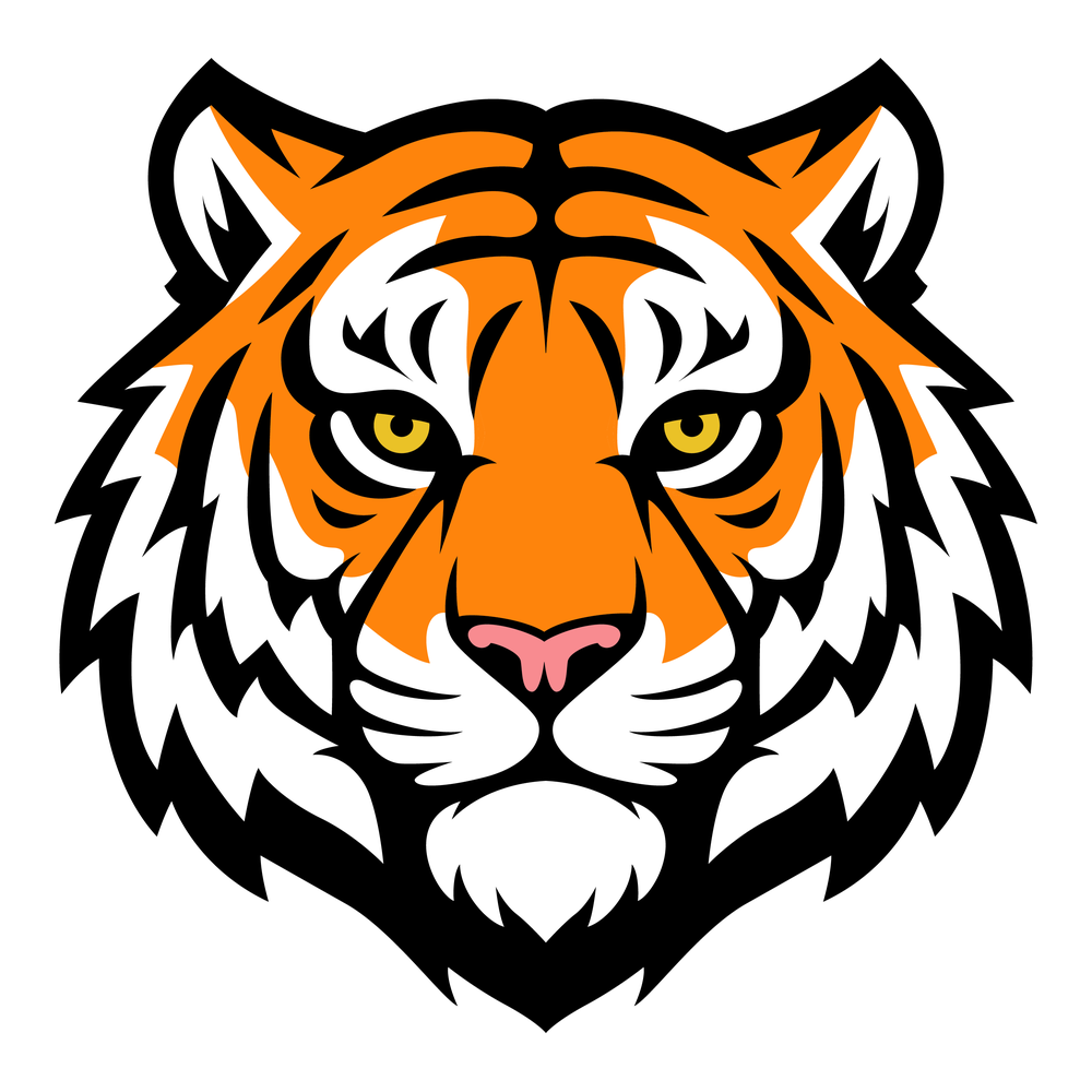 Clean vector tiger logo after manual Illustrator redraw