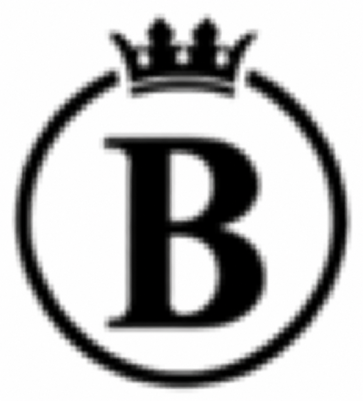 Pixelated crowned B logo as a low-resolution raster JPG or PNG